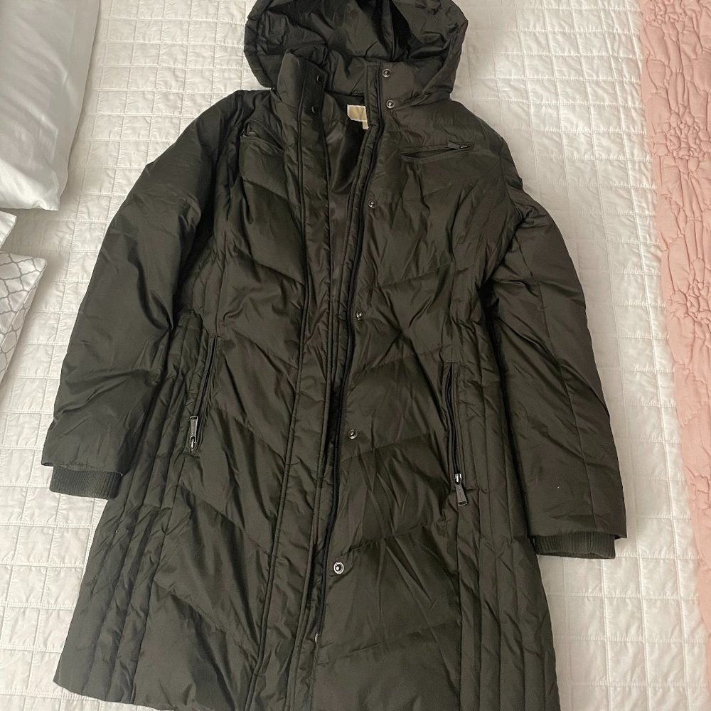 Michael Kors long green coat